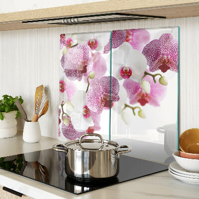 Skleněná deska do kuchyně Orchideje před oknem