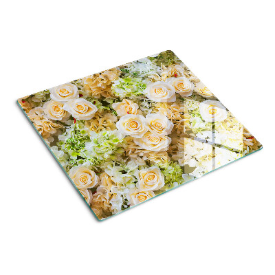 Krájecí prkénko skleněné Květiny v pastelových odstínech