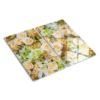 Krájecí prkénko skleněné Květiny v pastelových odstínech