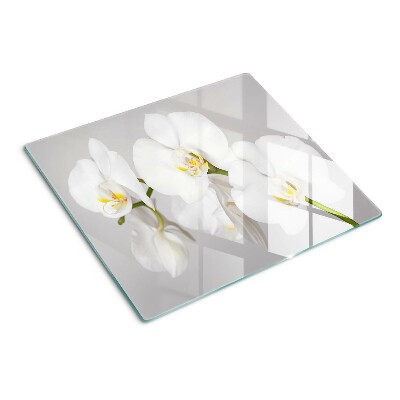 Krájecí prkénko skleněné Orchideje na zrcadlovém pozadí