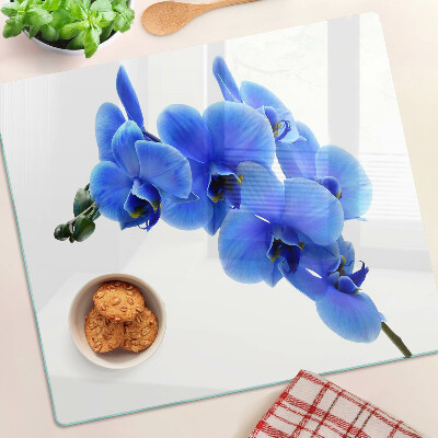 Skleněná krájecí deska Modré orchideje