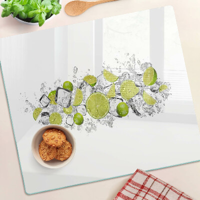 Skleněná deska do kuchyně Citrony a led