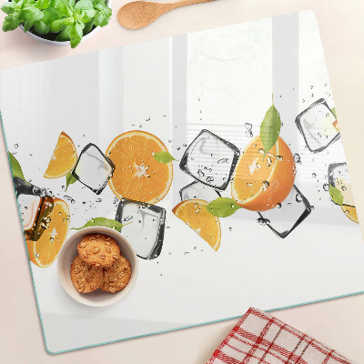 Skleněná deska do kuchyně Citrus s ledem