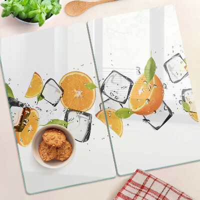 Skleněná deska do kuchyně Citrus s ledem