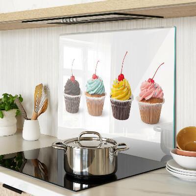 Krájecí prkénko skleněné Cupcake se šlehačkou a třešní