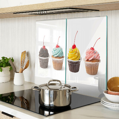 Krájecí prkénko skleněné Cupcake se šlehačkou a třešní