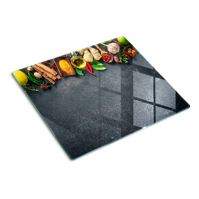Skleněná krájecí deska Kuchyňské koření a ingredience