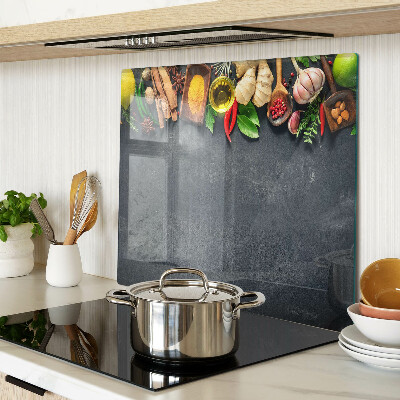 Skleněná krájecí deska Kuchyňské koření a ingredience