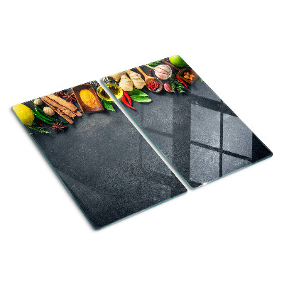 Skleněná krájecí deska Kuchyňské koření a ingredience