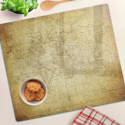 Skleněná krájecí deska Mapa starého světa