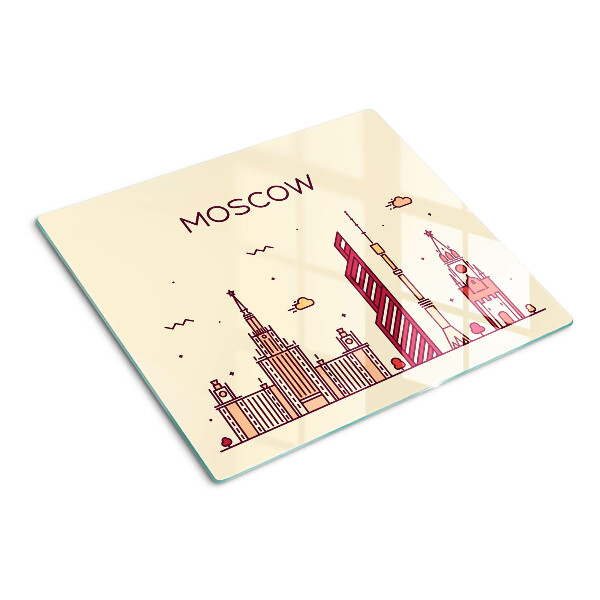 Krájecí prkénko skleněné Ilustrace panoramatu Moskvy