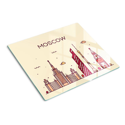 Krájecí prkénko skleněné Ilustrace panoramatu Moskvy