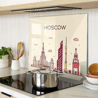 Krájecí prkénko skleněné Ilustrace panoramatu Moskvy