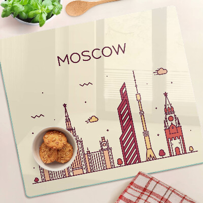 Krájecí prkénko skleněné Ilustrace panoramatu Moskvy