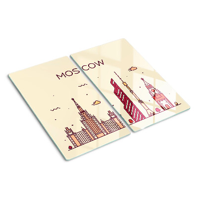 Krájecí prkénko skleněné Ilustrace panoramatu Moskvy