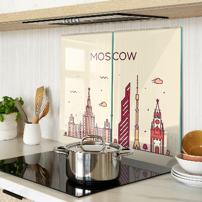 Krájecí prkénko skleněné Ilustrace panoramatu Moskvy