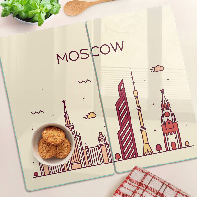 Krájecí prkénko skleněné Ilustrace panoramatu Moskvy