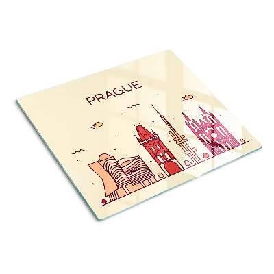 Krájecí prkénko skleněné Praha - výhled na město