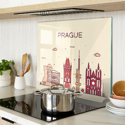 Krájecí prkénko skleněné Praha - výhled na město