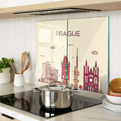 Krájecí prkénko skleněné Praha - výhled na město