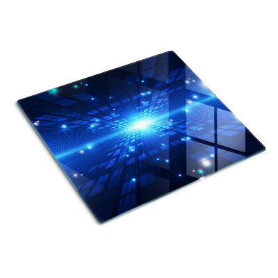 Skleněná krájecí deska Technologický vzor v odstínech modré