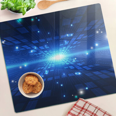 Skleněná krájecí deska Technologický vzor v odstínech modré