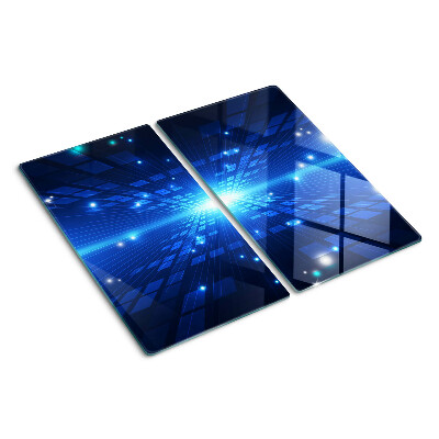 Skleněná krájecí deska Technologický vzor v odstínech modré