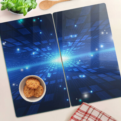 Skleněná krájecí deska Technologický vzor v odstínech modré