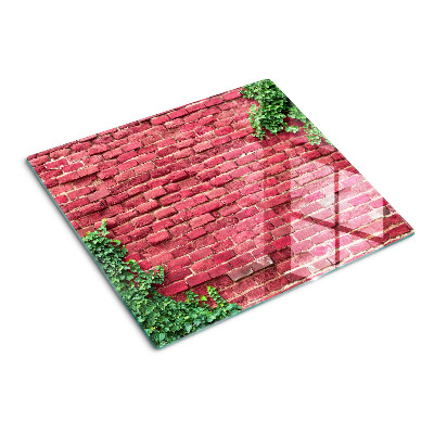 Krájecí prkénko skleněné Cihlová zeď s rostlinami