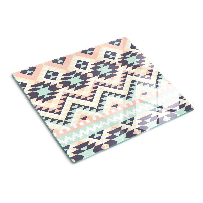 Skleněná krájecí deska Geometrický motiv v pastelových barvách