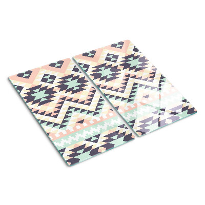 Skleněná krájecí deska Geometrický motiv v pastelových barvách