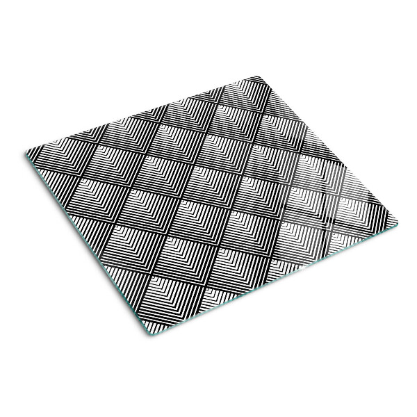 Skleněná krájecí deska Geometrie v černé a bílé