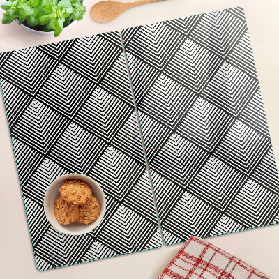 Skleněná krájecí deska Geometrie v černé a bílé