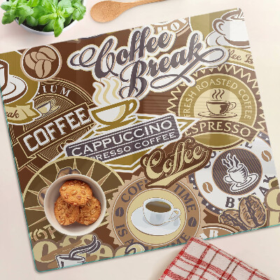 Skleněná krájecí deska Káva a espresso