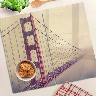 Skleněná krájecí deska Starožitný most Golden Gate