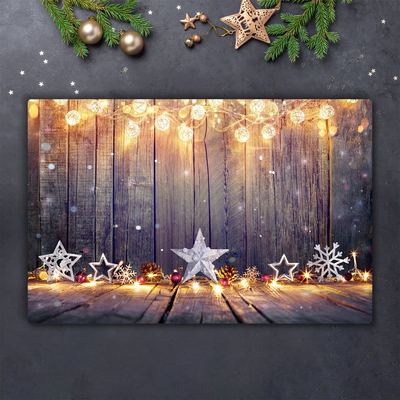 Skleněná krájecí deska Vánoční světlo Vánoční hvězdy ozdoby