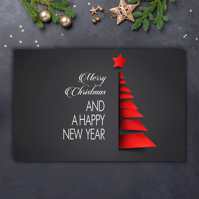 Skleněná krájecí deska Abstrakce vánoční strom dekorace