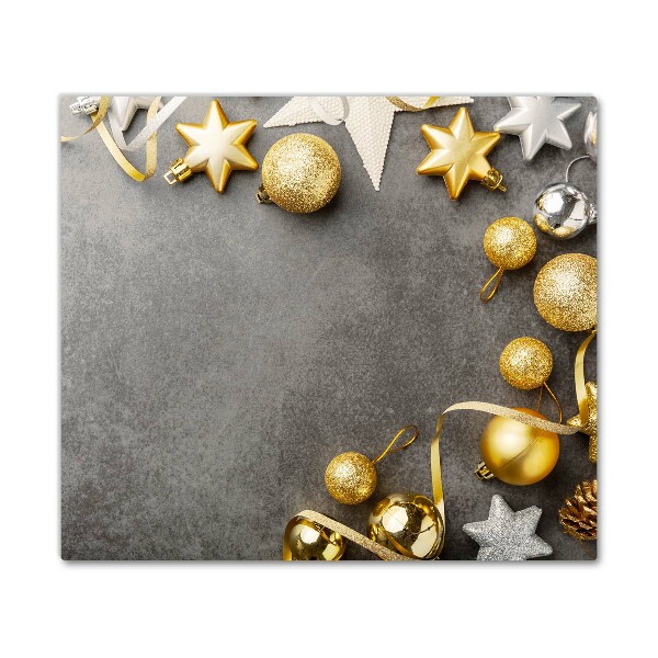 Skleněná krájecí deska Zlaté hvězdy vánoční ozdoby