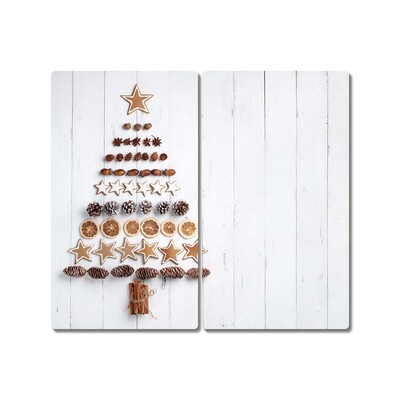 Skleněná krájecí deska Ozdoby na vánoční stromky z perníku