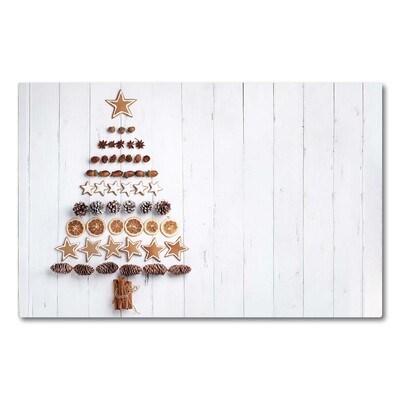 Skleněná krájecí deska Ozdoby na vánoční stromky z perníku