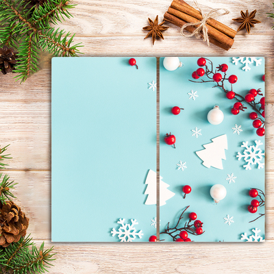 Skleněná krájecí deska Sněhové vločky vánoční ozdoby