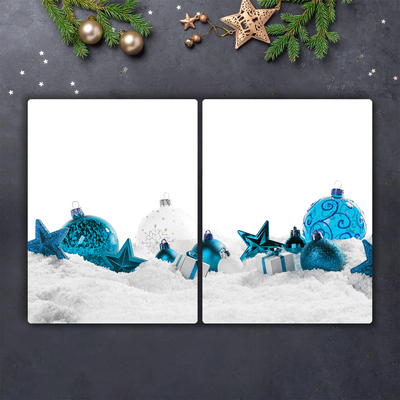 Skleněná krájecí deska Vánoční ozdoby sněhové ozdoby