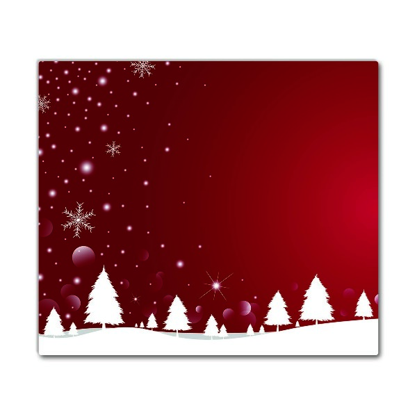 Skleněná krájecí deska Vánoční stromky sněhové vločky