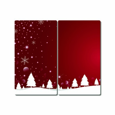Skleněná krájecí deska Vánoční stromky sněhové vločky