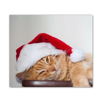 Skleněná krájecí deska Kočičí klobouk Santa Claus