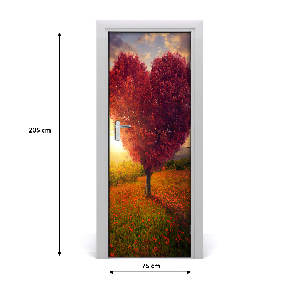 Fototapeta na dveře samolepící dřevo srdce
