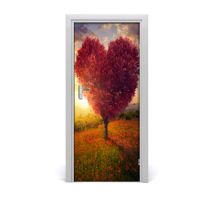 Fototapeta na dveře samolepící dřevo srdce