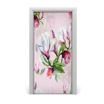 Samolepící fototapeta na dveře magnolie