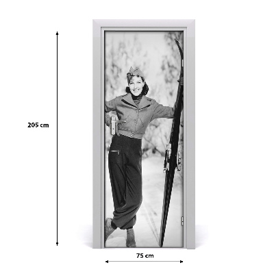 Fototapeta na dveře žena lyže