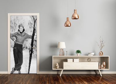 Fototapeta na dveře žena lyže